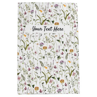 Tuintas met wilde bloemen giftzak op maat medium cadeauzakje