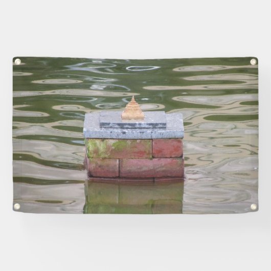 Tuintempel op het water spandoek (Horizontaal)