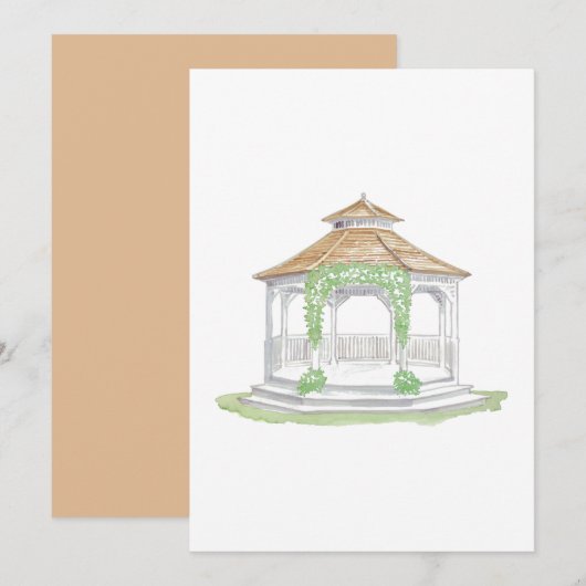 Tuintempel Uitnodigingen (Voorkant / Achterkant)