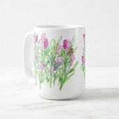 Tuintheemontwerp met roze bloemen mok (Voorkant links)