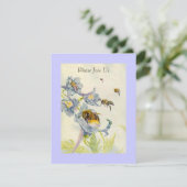 Tuintheepartij Lovely Lila uitnodigingen in de ope (Staand voorkant)