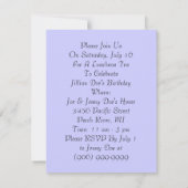 Tuintheepartij Lovely Lila uitnodigingen in de ope (Achterkant)