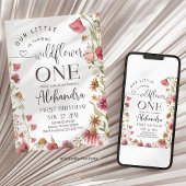 Tuinthema verjaardagsfeest met wilde bloemen kaart