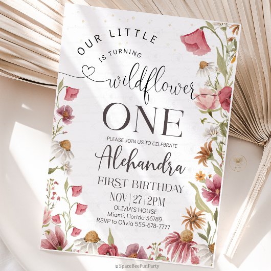 Tuinthema verjaardagsfeest met wilde bloemen kaart