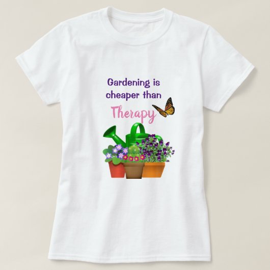 Tuintherapie met Planten in potten Tuin T-shirt (Design voorkant)