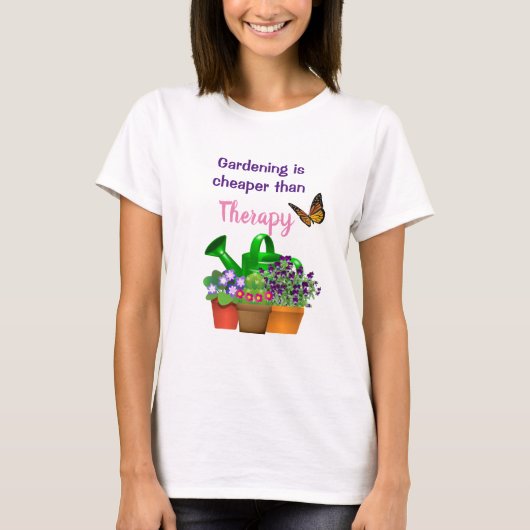 Tuintherapie met Planten in potten Tuin T-shirt (Voorkant)