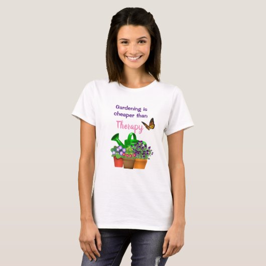 Tuintherapie met Planten in potten Tuin T-shirt (Voorkant volledig)