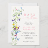 Tuintje met bloeiende wilde bloemen meisjes babysh kaart (Voorkant)