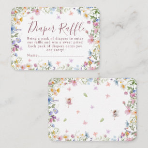 Tuintje met wilde bloemen en feeën baby shower lui informatiekaartje
