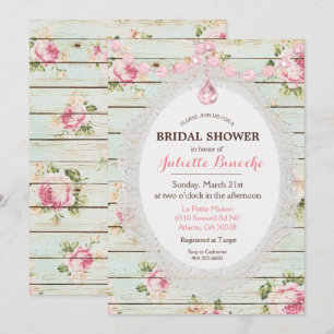 Tuintje Shabby Chic Bruiloft Uitnodiging
