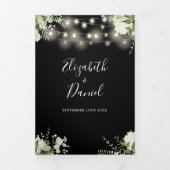Tuintoestand Verlichte Sliert 2 Foto QR Code Huwel Drieluik Uitnodiging (Cover)