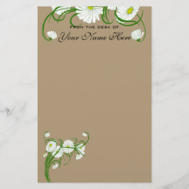 Tuintransparant met witte Gerber-madeliefjes voor  Briefpapier