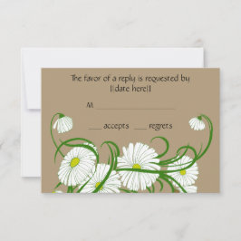 Tuintransparant met witte Gerber-madeliefjes voor  RSVP Kaartje