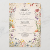 Tuintrouwmenu met wilde bloemen chic menu (Voorkant)