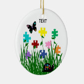 Tuintuin met vlinder en slak keramisch ornament (Rechts)