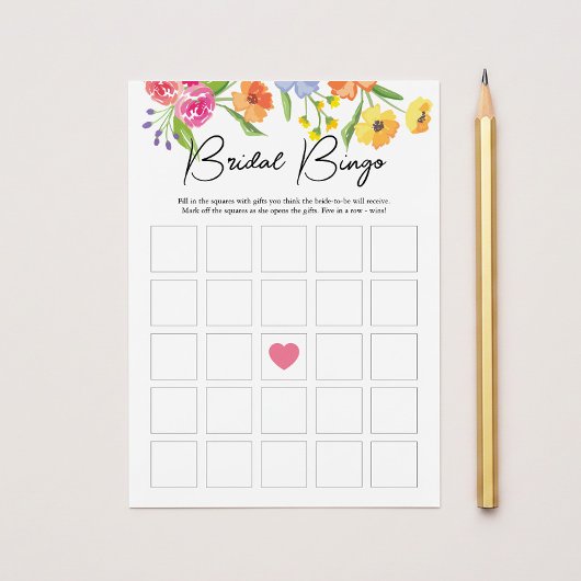 Tuintuin Roze Bruiloft Feest Bingo Spel Kaart