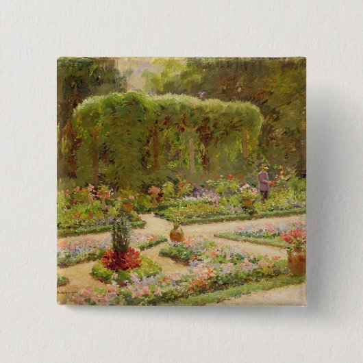 Tuintuin van de tuinbouwkundige vierkante button 5,1 cm (Voorkant)