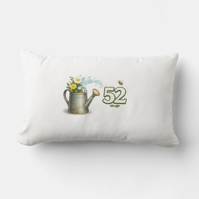 Tuintwerp Kussen 52e Verjaardag Plantenliefhebber (Voorkant)