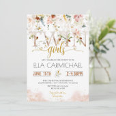 Tuintwins Meisjes Baby Shower Uitnodiging (Staand voorkant)