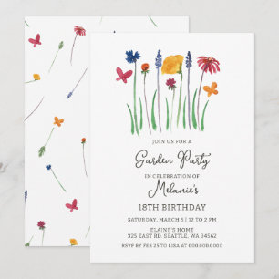 Tuinverjaardag met wilde bloemen kaart