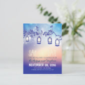 Tuinverlichting - Lantaarns rustiek Save the Date Aankondigingskaart (Staand voorkant)