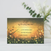 tuinverlichting zonsondergang bruiloft RSVP kaarte (Staand voorkant)