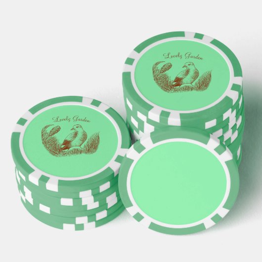  tuinvogel – Elegante bloemcharme Poker Chips (Opstapeling)