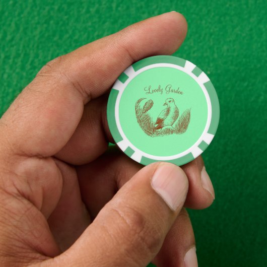  tuinvogel – Elegante bloemcharme Poker Chips (Hand)