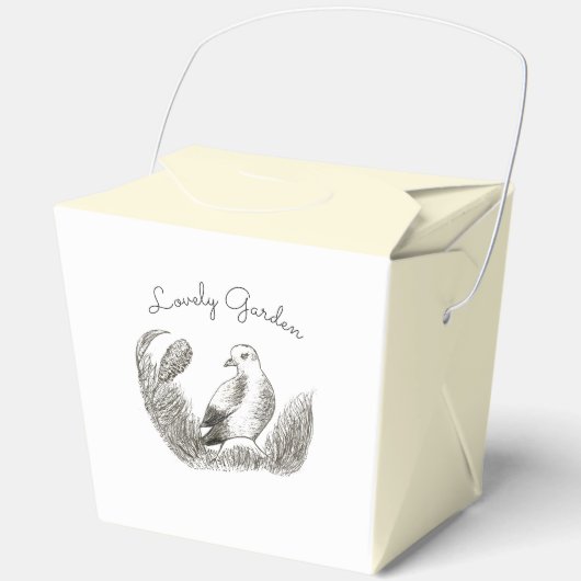 Tuinvogel – Monochrome Bloemen Bedankdoosjes (Voorkant)