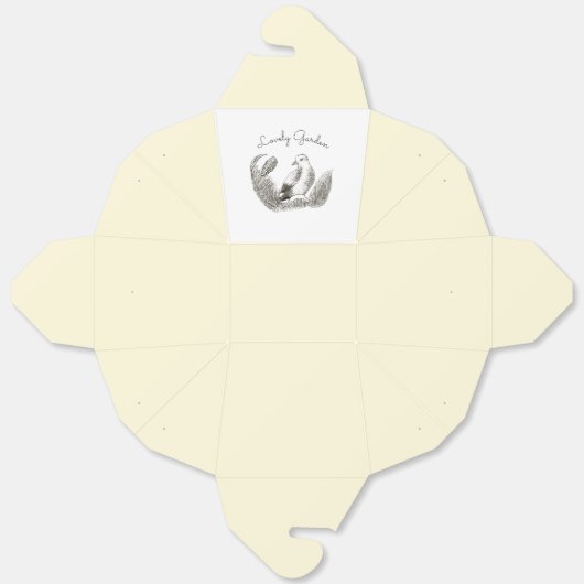  Tuinvogel – Monochrome Bloemen Bedankdoosjes (Ongevouwen)