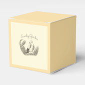 Tuinvogel – Monochrome Bloemen Bedankdoosjes (Voorkant Zijde)