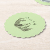  Tuinvogel – Monochrome Elegante Bloemen Kartonnen Onderzetters (Gekanteld)