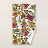Tuinvogels en bloemen 1 bad handdoek (Handdoek)