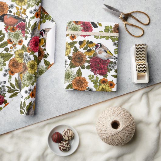 Tuinvogels en bloemen 1 cadeaupapier (Crafts)