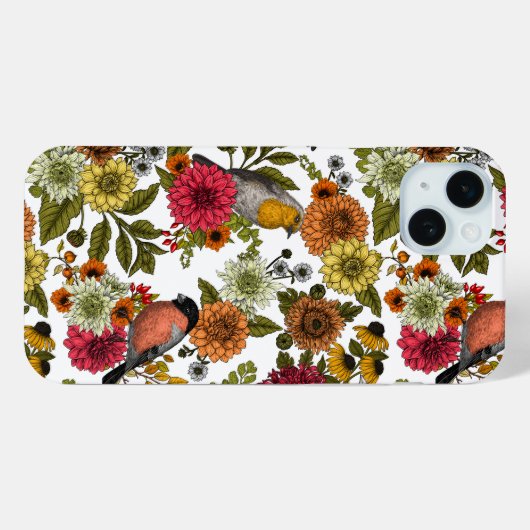 Tuinvogels en bloemen 1 Case-Mate iPhone case (Achterkant (horizontaal))