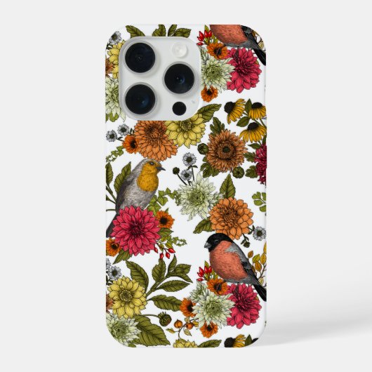 Tuinvogels en bloemen 1 iPhone hoesje (Achterkant)