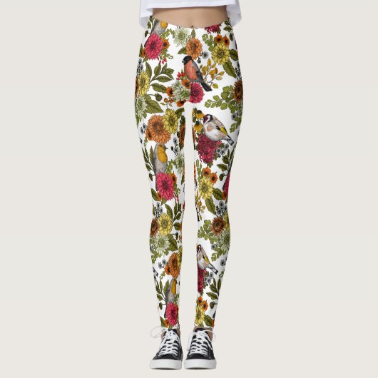 Tuinvogels en bloemen 1 leggings (Voorkant)