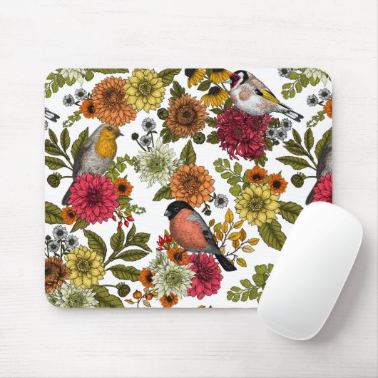 Tuinvogels en bloemen 1 muismat (Met muis)