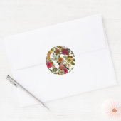 Tuinvogels en bloemen 1 ronde sticker (Envelop)