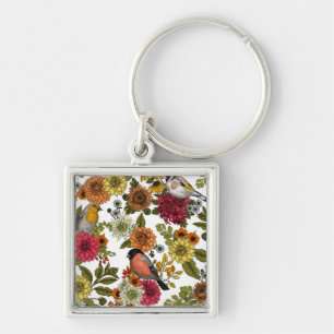 Tuinvogels en bloemen 1 sleutelhanger