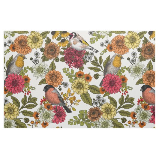 Tuinvogels en bloemen 1 stof (Fat Quarter)