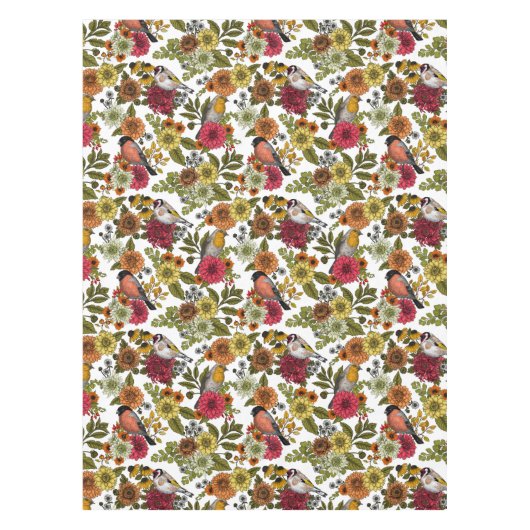Tuinvogels en bloemen 1 tafelkleed (Voorkant)