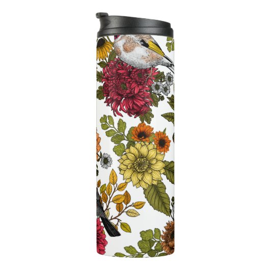 Tuinvogels en bloemen 1 thermosbeker (Geroteerd rechts)