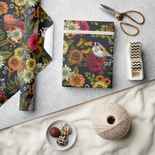 Tuinvogels en bloemen 2 cadeaupapier (Crafts)