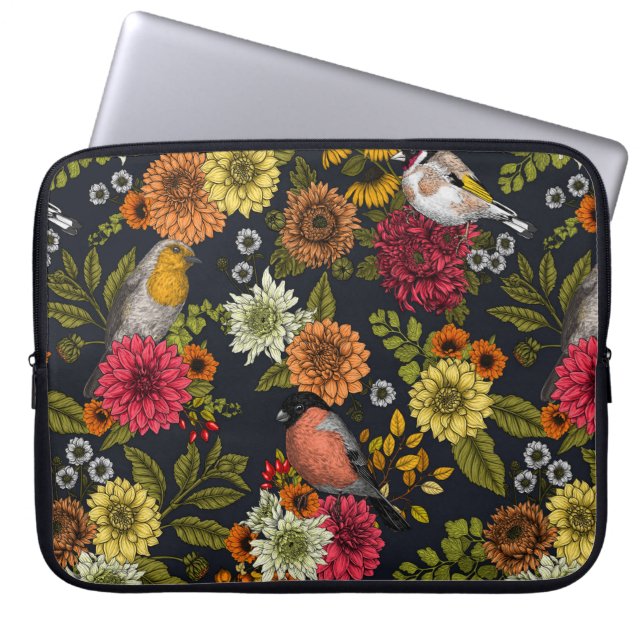 Tuinvogels en bloemen 2 laptop sleeve (Voorkant)