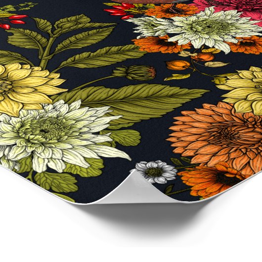 Tuinvogels en bloemen 2 poster (Hoek)