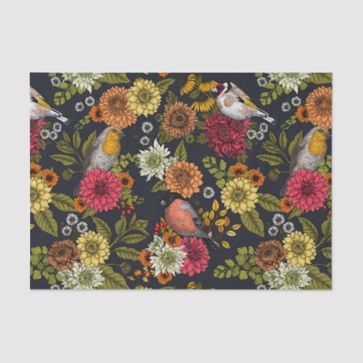 Tuinvogels en bloemen 2 tissuepapier (Voorkant)