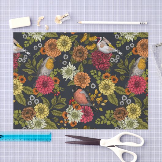 Tuinvogels en bloemen 2 tissuepapier (Craft)