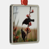 Tuinvogels op Nieuw-Zeelandse vlas Metalen Ornament (Rechts)