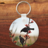 Tuinvogels op Nieuw-Zeelandse vlas Sleutelhanger (Voorkant)